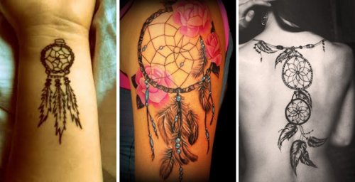 Dreamcatcher Tattoos On Wrist And Girl Back